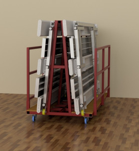 The Mobile Foldable Aluminium Seating Trolley allows for easy storage - POA