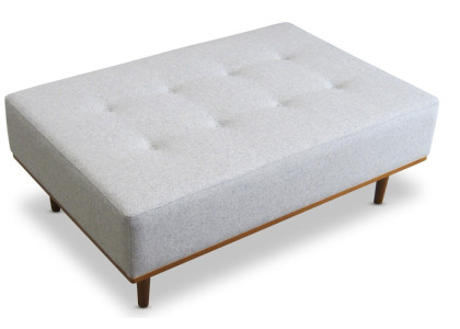Buttoned with Wood Frame and Legs.