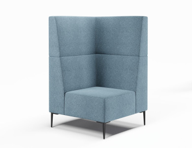 90o Square Corner High Back, Borsari Legs.