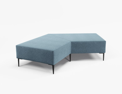 120o Boomerang Ottoman, Borsari Legs.