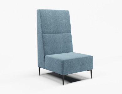700mmL Straight High Back - Borsari Legs.