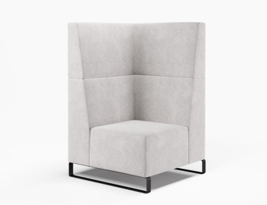 90o Square Corner High Back, Sleigh Legs.