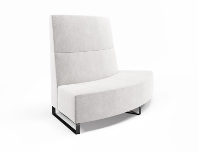 Large 60o Convex High Back, Sleigh Legs.
