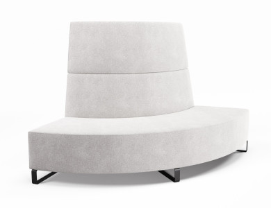 Large 90o Convex High Back, Sleigh Legs.