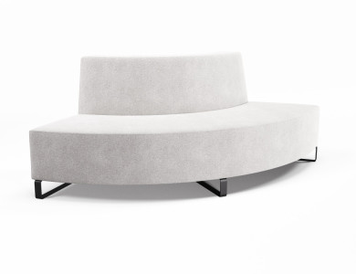 Large 90o Convex Low Back, Sleigh Legs.