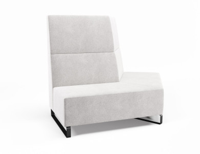 120o Boomerang Convex High Back, Sleigh Legs.