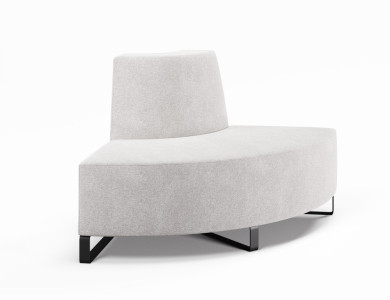 Small 90o Convex Low Back, Sleigh Legs.