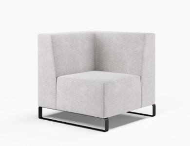 90o Square Corner Low Back, Sleigh Legs.