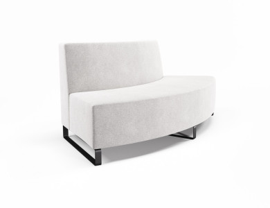 Large 60o Convex Low Back, Sleigh Legs.