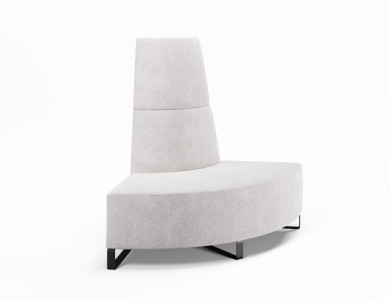 Small 90o Convex High Back, Sleigh Legs.